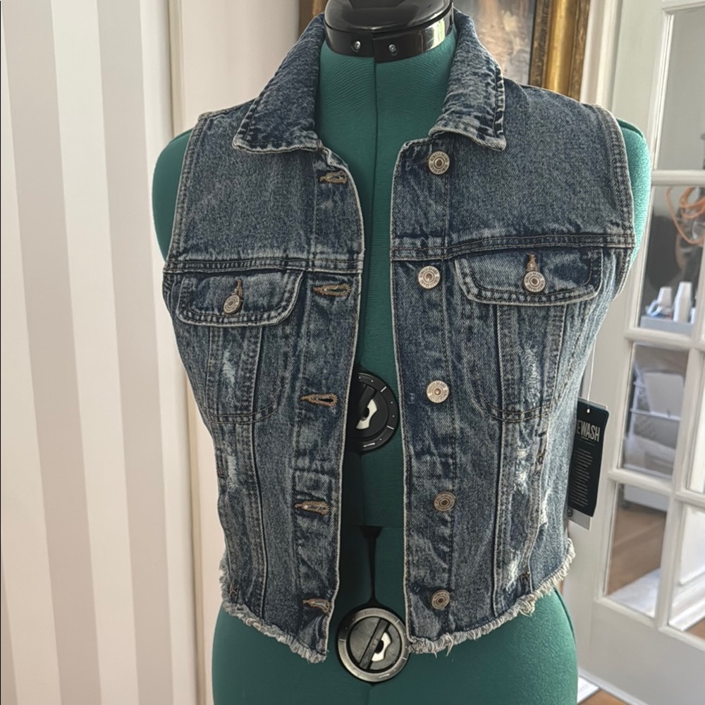 NWT Denim Sleeveless Vest
